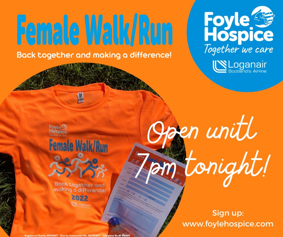 FoyleHospice's tweet photo. Collect your Female Walk T-shirts today! 

Our fundraising office is open until 7pm tonight, to allow ladies to pop down to register for the Female Walk or to collect their t-shirts. 

#femalewalk #t-shirt #fundraising #togetherwecare https://t.co/5ZLttmsFr2