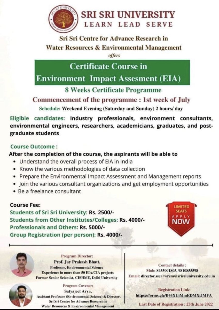 An educational institution started a course on that policy(EIA) which is slowly coming to an end. Our <a href="/moefcc/">MoEF&CC</a> is busy hollowing the #EIA notification out like a termite. I think there is no use of starting this course now. <a href="/OrionSSU/">Orionfest , Sri Sri University</a> <a href="/lifeindia2016/">Legal Initiative for Forest and Environment</a> <a href="/fridays_india/">Fridays For Future India</a> <a href="/Fridays4future/">Fridays For Future</a>