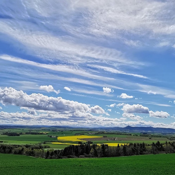 mackiesscotland's tweet photo. What a view! 

We will never tire of the gorgeous land that our Farm sits on - fields (and a few wind turbines) as far as the eye can see!  Thanks to Craig, one of our engineers, for this brilliant shot.

#Aberdeenshire #MackiesofScotland #IceCream #MakingSimpleDelicious https://t.co/EyySl9b6Gl