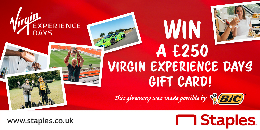 StaplesUK's tweet image. #WIN a £250 Virgin Experience Days gift card 🎢🎭🎟

To enter:
1.Follow @StaplesUK and @BICGroup 
2.Retweet this post

Winner contacted 1st July 2022 🏆 

Running across Twitter, Instagram &amp;amp; Facebook, ONE WINNER ONLY! #staplessummer

Full T&amp;amp;C’s: staples.co.uk/summer