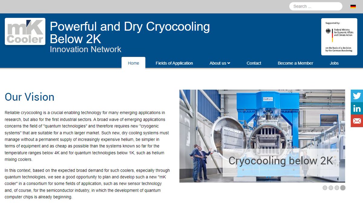 mK_Cooler's tweet photo. We now also have an english address on the internet🌐
Take a look at the homepage of the innovation network mK-Cooler 🧊🥶 in English
More to follow soon💬
⏭https://t.co/GrZ3OxMMCx
#cryotechnology #cryocooler #quantumcomputing #quantumtechnology #quantum #qubit #electronics https://t.co/l7ktS5qq0n