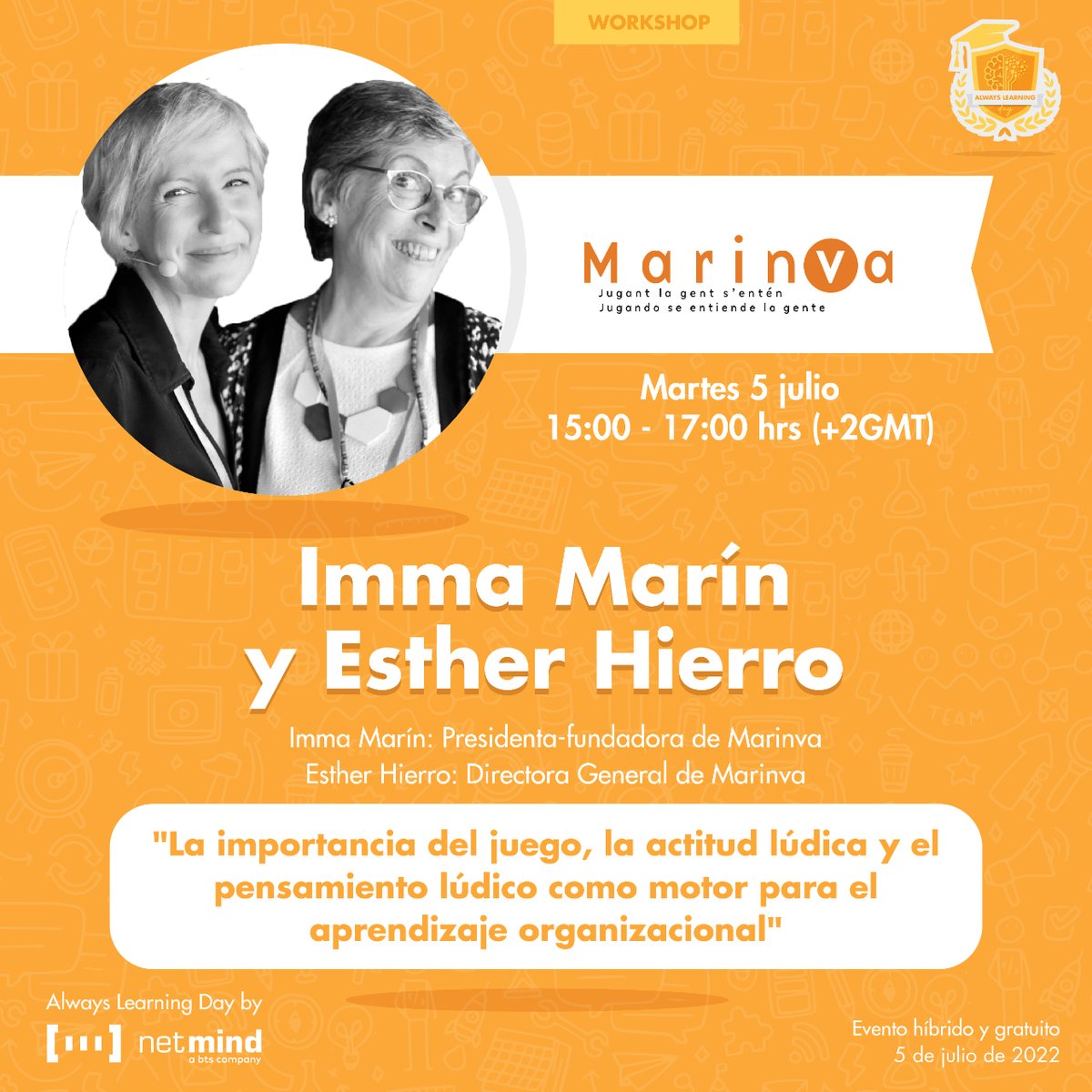 netmind_es's tweet photo. WORKSHOP #ALDay | "La importancia del juego, la actitud y el pensamiento lúdico como motor para el aprendizaje organizacional"
Un taller donde el juego es la base para sacar el máximo partido al aprendizaje.
📅 5 de julio
📍 La Nave Madrid
Info 👉 https://t.co/2yS4Bu4FWA https://t.co/FeKPVWTz8C