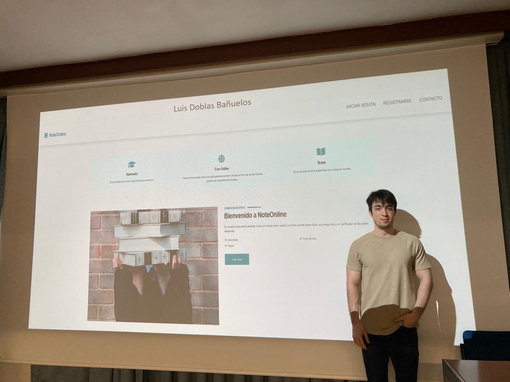 jesuitasrioja's tweet photo. El pasado viernes empezaron las defensas de los TFG de #DAW #FPDual. Luis nos presentó su aplicación web para gestionar las notas de los alumnos de una academia de idiomas #talentoLaRioja @fplarioja @RiojaDigital @AERTIC #webdevelopment #webdesign #cakephp https://t.co/VJA417aiFm