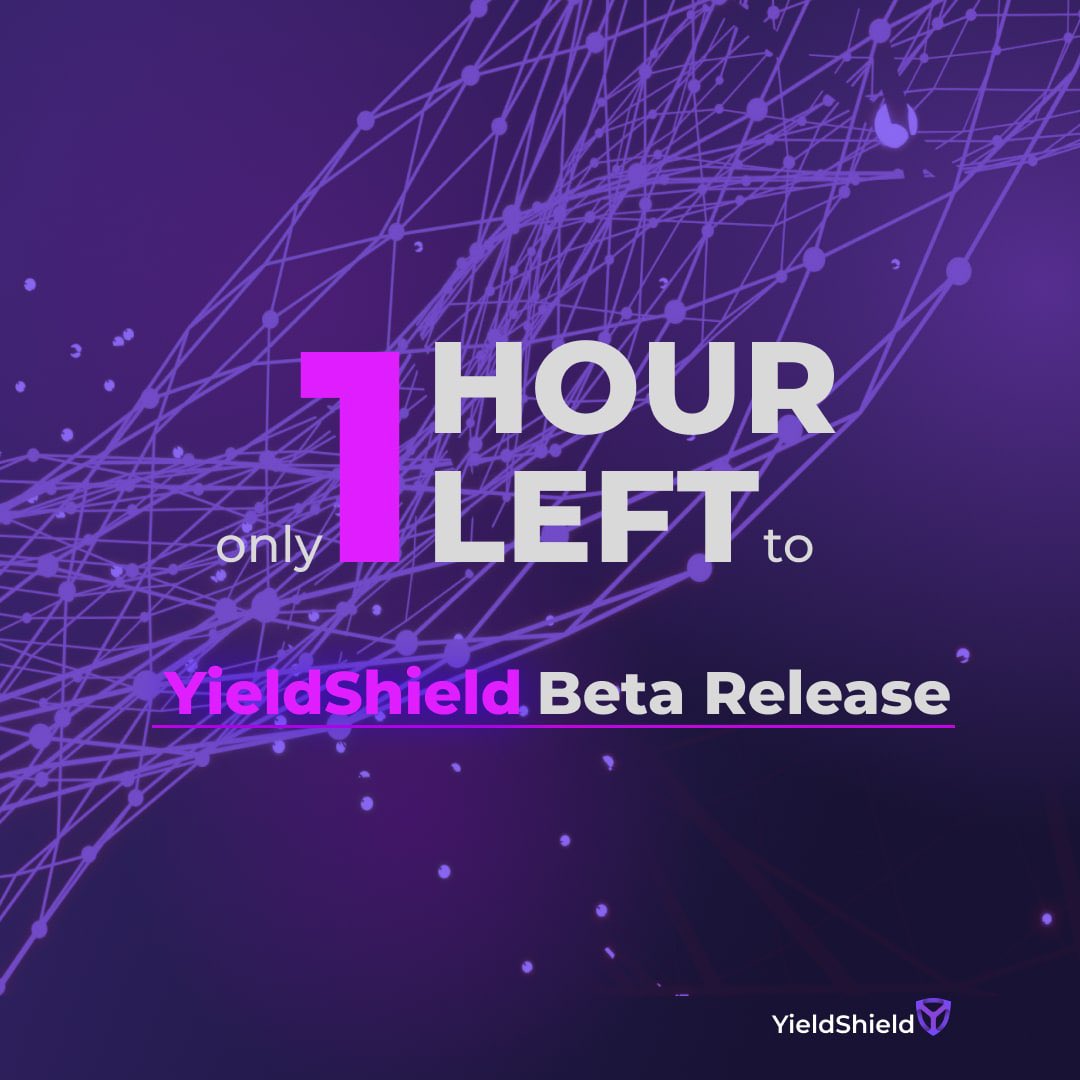 Only 1 hour left until YieldShield Beta Release! Are you ready?