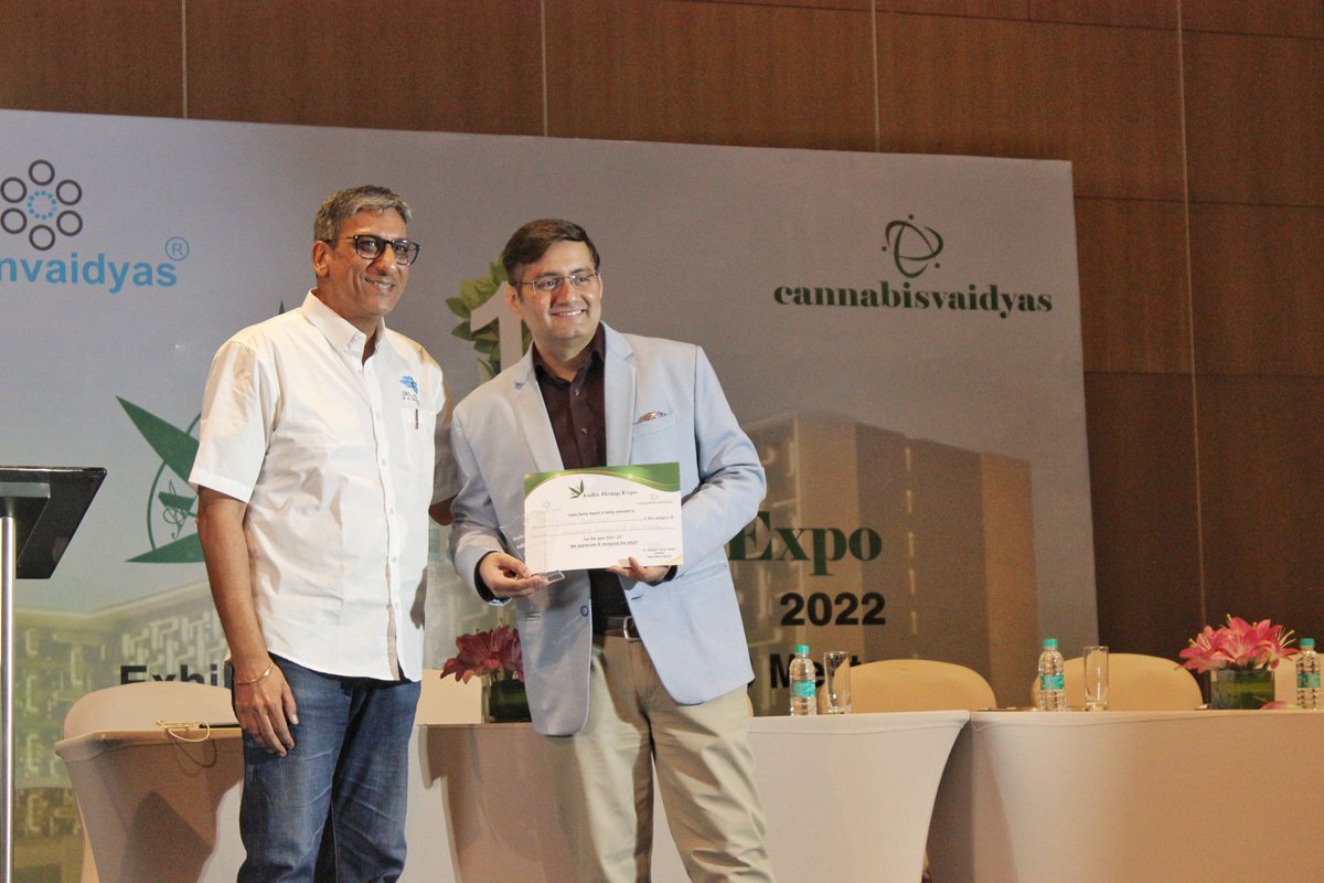 We have been named "Manufacturing Company of the Year" at the India Hemp Expo, which will take place on May 13, 2022, at The Leela in Delhi.

A big thanks to Vaidya(Dr.) Piyush Juneja for organizing this event.

#india #event #manufacturing #delhi #hempindustry #cannabismedicinal