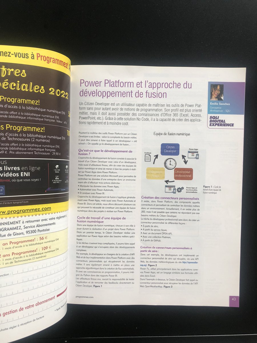 emizehcnas's tweet image. 🇫🇷Venez découvrir mon premier article dans le Hors-Série #Programmez! sur le Low Code / No code. J’y aborde l’importance du développement de fusion ainsi que les différentes tâches qui pourraient être réalisées par un dev pro dans une équipe de fusion numérique. #PowerPlatform