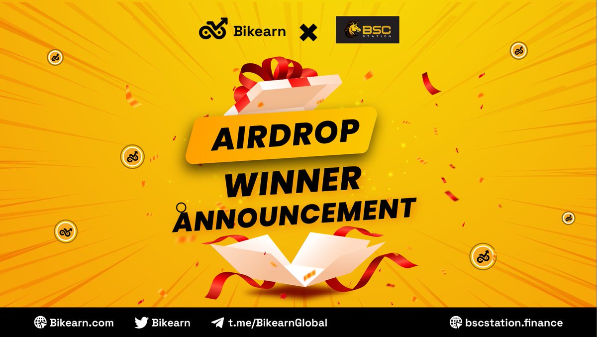 BIKEARN RIDE TO THE MOON AIRDROP: WINNER ANNOUNCEMENT

🏆 And here are our winners: docs.google.com/spreadsheets/d…

Read more: t.me/BikearnOfficia…