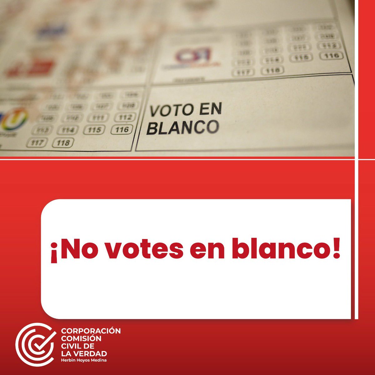 ccverdad's tweet photo. #UnaVerdadEs | En nuestro martes de resistencia, seguimos defendiendo la democracia y la libertad, por eso no caeremos en la estrategia de Petro. #ResistimosA votar en blanco. https://t.co/cnripxmGmp