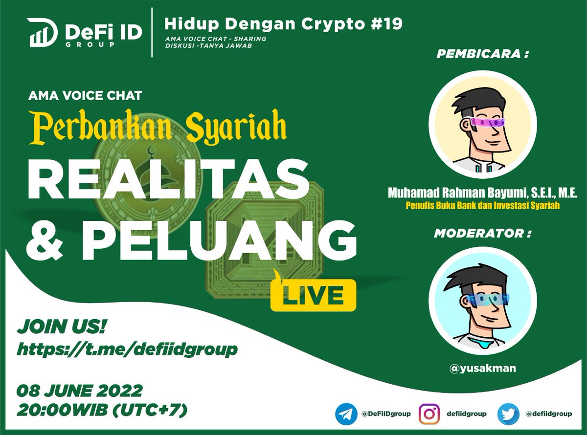 defiidgroup's tweet photo. Hai hai DeFiers, yukk besok jangan lupa hadir di Voice Chat kami yahh, tentunya dengan tema keuangan yang bisa menambah wawasan kita dimasa depan😊😊😊🥳🥳🥳 https://t.co/FYwMZnc9G6