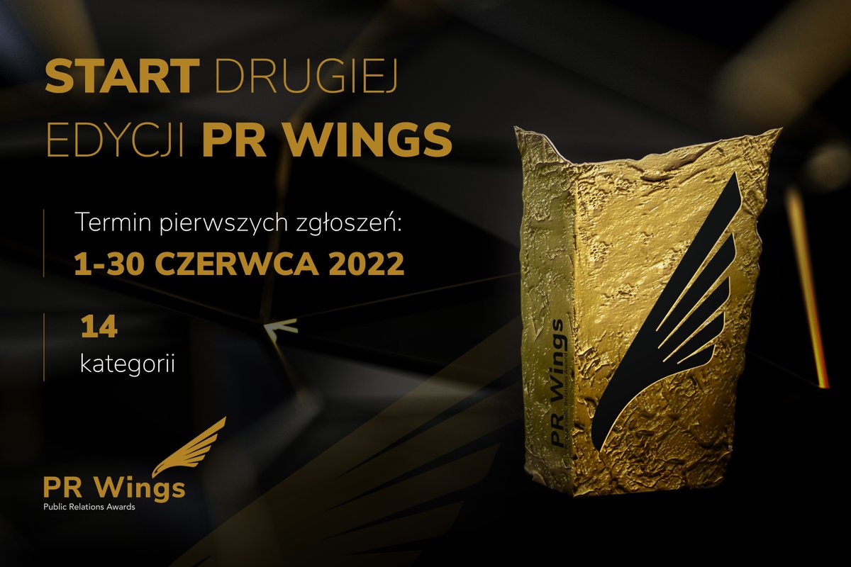 ImagoPR's tweet photo. Rusza II edycja konkursu #PRWings! Najlepsze projekty oraz zjawiska z zakresu komunikacji i #PR zostaną w tym roku wyróżnione w 12 stałych kategoriach i dwóch specjalnych. Zgłoszenia przyjmowane są do 31 lipca. Organizatorem jest #SAPR. Więcej 👉 https://t.co/YEUal1PAcs https://t.co/8CdJjL4Zxk