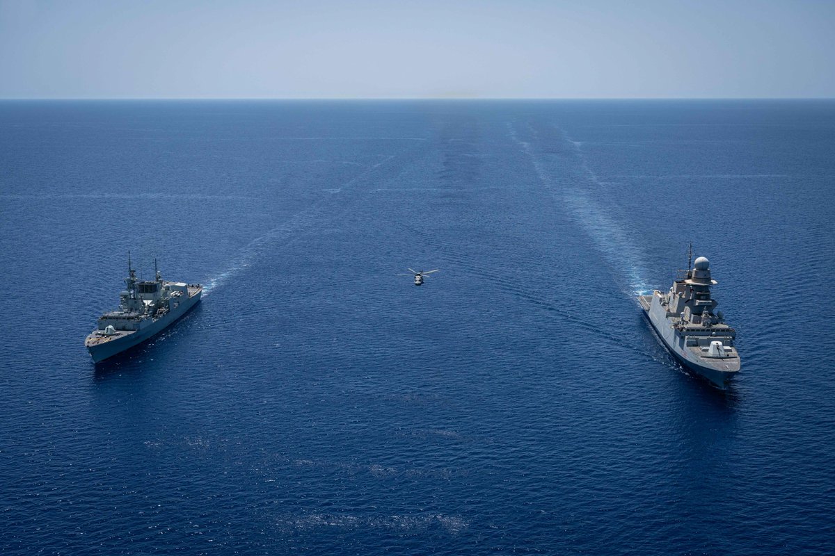 NATO_MARCOM's tweet photo. 🇨🇦 HMCS Montreal and 🇪🇸 ESPS Blas De Lezo sail together in the Mediterranean Sea. #WeAreNato #StrongerTogether @COM_SNMG2 https://t.co/kOYyF9U4xR