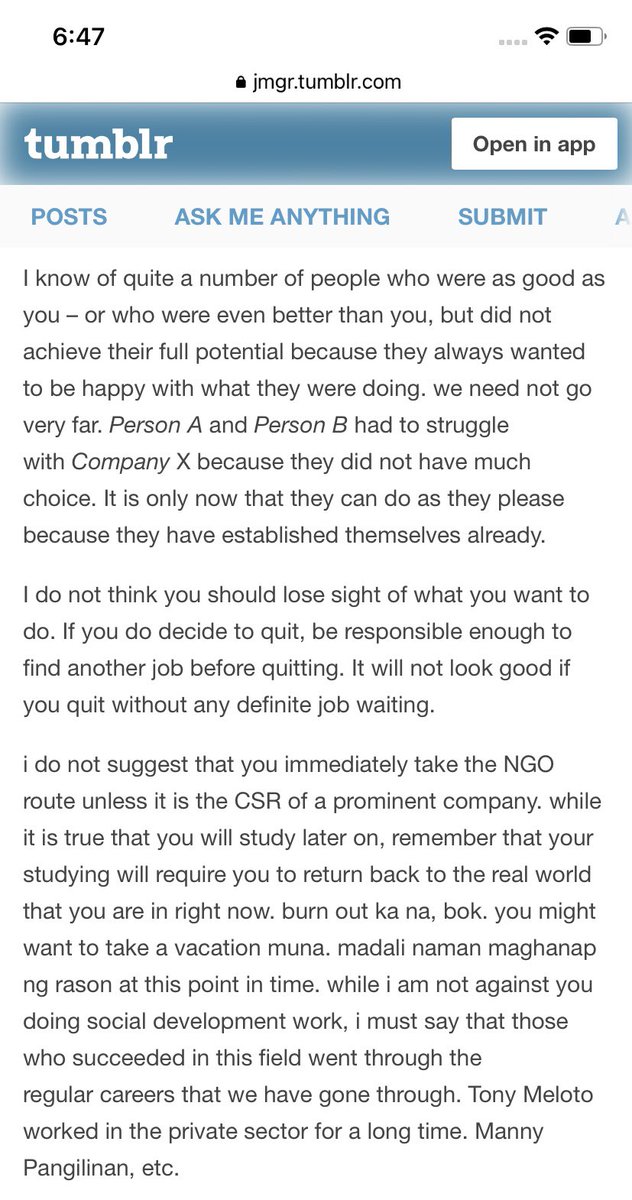 azerramar's tweet photo. A good read for all the struggling young professionals. This was a letter sent by Sec. Jesse to his daughter, @aikarobredo. 

I hope you guys also get some comfort from this letter. Let’s hold on a little longer 🤗 https://t.co/20i18jFsDz
