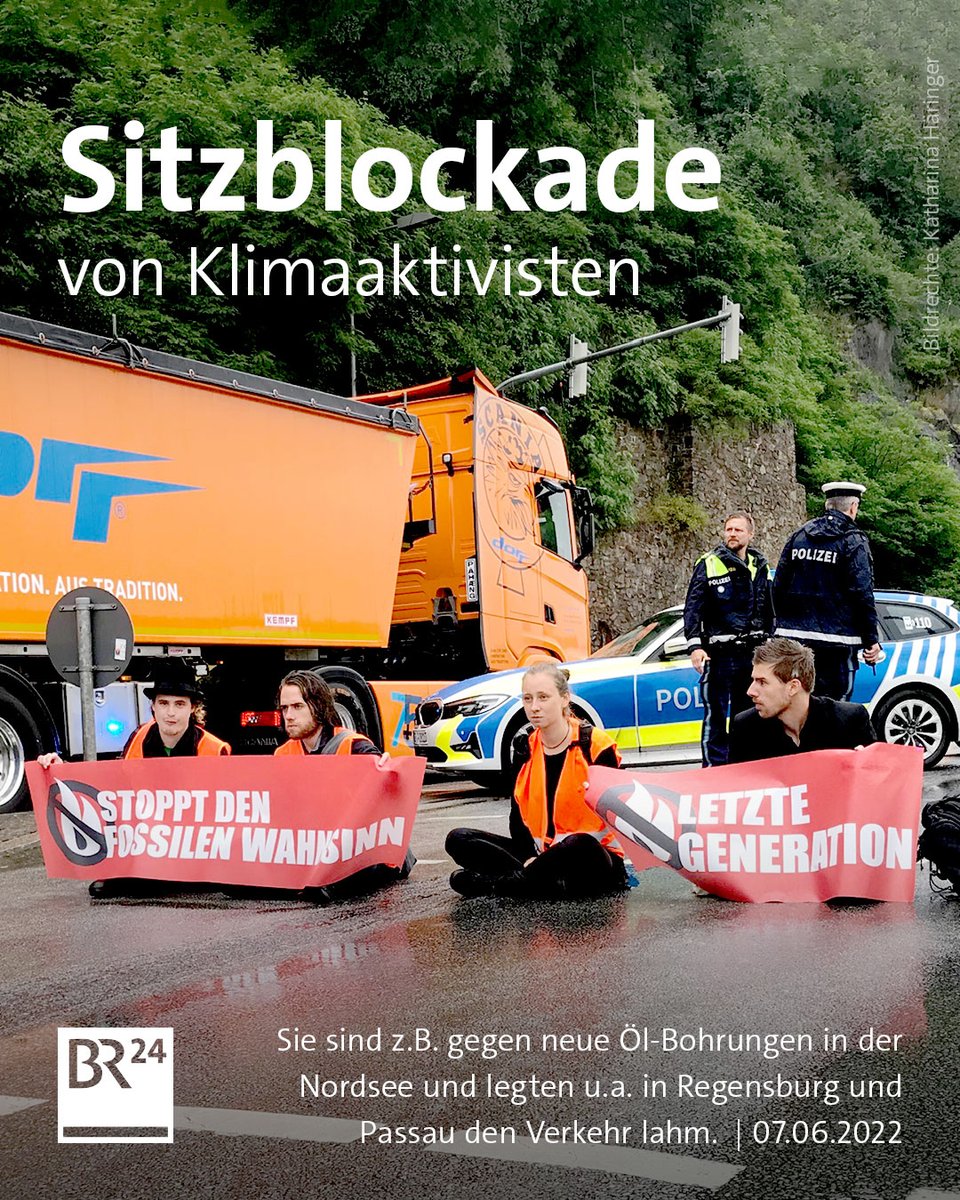 Die Hände auf den Asphalt geklebt: So protestierten Klimaaktivisten am Vormittag unter anderem in #Passau und #Regensburg. Sie demonstrieren unter anderem gegen neue Öl-Bohrungen in der #Nordsee. br.de/nachrichten/ba…