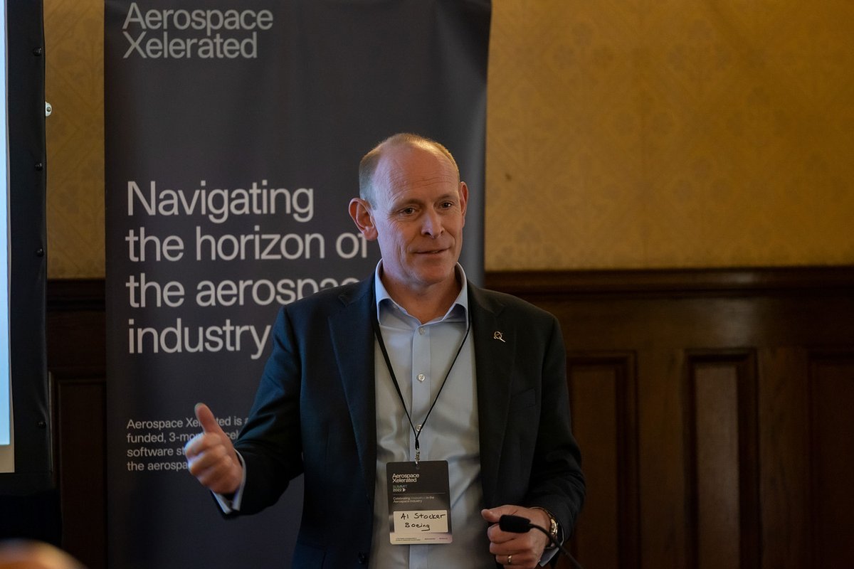 aeroxelerated's tweet photo. Starting off #AXSummit with a fantastic fireside chat with Nell Breckenridge & Alistair Stocker from
@Boeing International @BoeingDefense.
Big thank you for sharing your unique perspectives on how Boeing is intentional in establishing a #global presence 👏👏👏 https://t.co/67qMJd77to