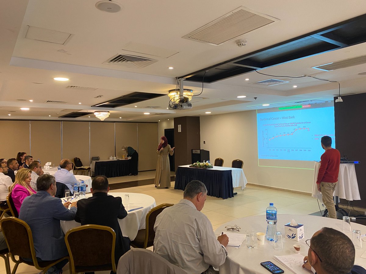 pniph1's tweet photo. The Ministry of Health and the @pniph is set on schedule to develop the national strategy for the #oncology services with the aim of improvement of oncology services in #Palestine https://t.co/hRFFN7uuj1