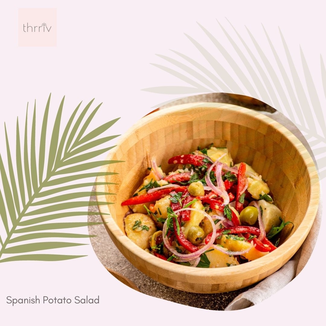 thrriv's tweet photo. There's something exceptionally summery about the Mediterranean tastes of our Spanish Potato Salad.

🥗 Enjoy the traditional tastes of Spain and pimento stuffed olives and red peppers. 

🥗 Available exclusively on @kibsons 

https://t.co/CkDC58D1A5

#kibsons #dubai #thrriv https://t.co/Uw5ZG5dZFn