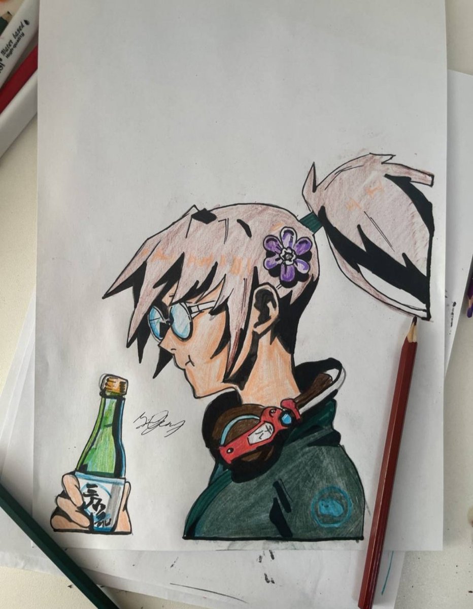 TimkasFather's tweet photo. Hand drawing by Timka 12 yo! For our followers from @AzukiOfficial with love ❤️ YO !enjoy https://t.co/YrjKv5vnc4