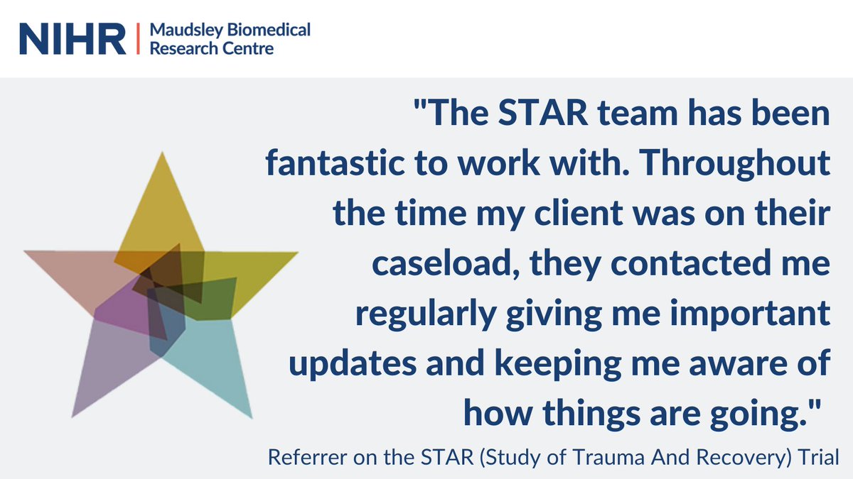 Trauma talking therapy can be helpful for people with problems like voices, visions, or worries about being unsafe.

The <a href="/STARtrial_/">STAR Therapy Trial</a> led by <a href="/KingsIoPPN/">Institute of Psychiatry, Psychology & Neuroscience</a> and <a href="/MaudsleyNHS/">NHS Maudsley</a> aims to evaluate the use of this treatment on the NHS. 

Find out more: startherapytrial.co.uk