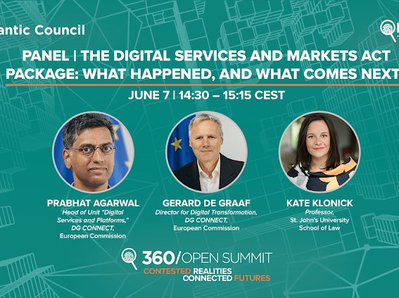 Looking forward to moderating this panel on the DSA and DMA with drafters Gerard de Graaf and @prabprab in just one hour! 

Join us!

#360OS @DFRLab @AtlanticCouncil