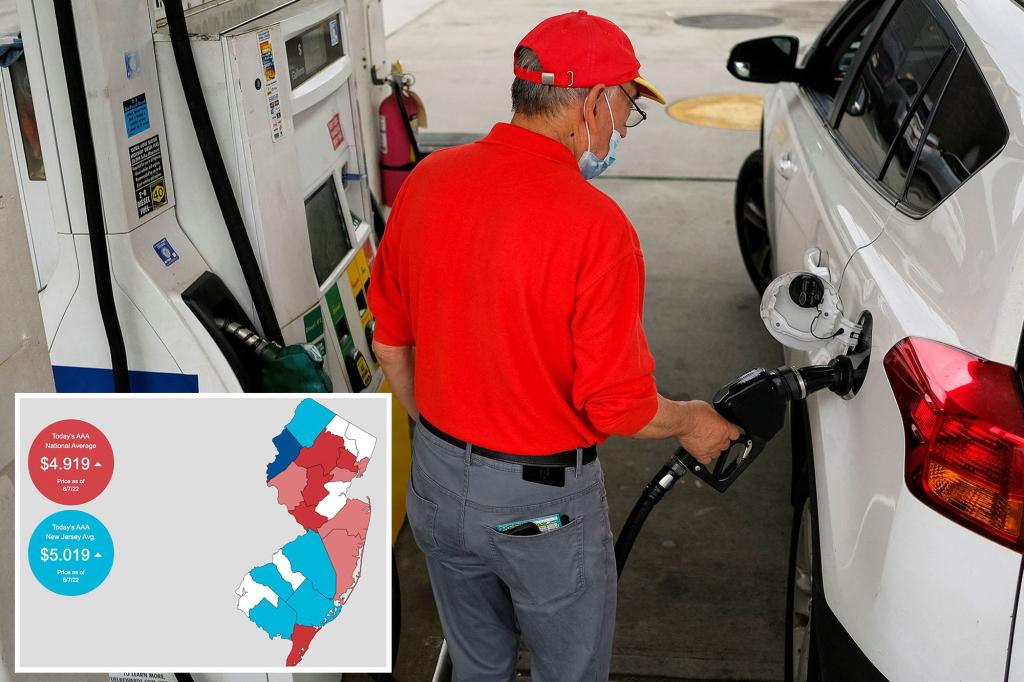 nypost's tweet photo. New Jersey gas prices top $5 a gallon for first time ever https://t.co/8sHdok9hJz https://t.co/9pIVnsfPHN