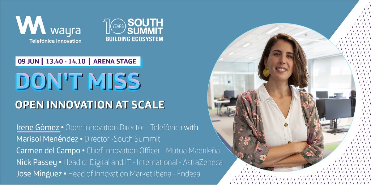 Telefonica's tweet photo. ¡Mañana arranca #SouthSummit22!

@jmalvpal junto a @ChemaAlonso o @Irene_GoLu, entre los ponentes de Telefónica.

No os perdáis la agenda completa 👇
https://t.co/xZnq28hCik https://t.co/YIfKfc2bCp