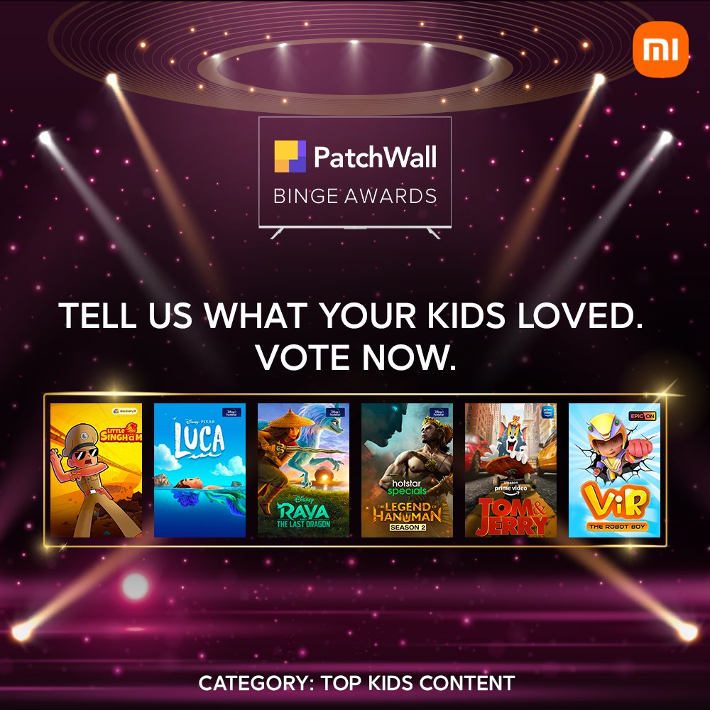 XiaomiTVIndia's tweet photo. Let the kids take a call on this one and vote for their fav: https://t.co/0nwTYo9159

Drop in your comments about what the little ones had to say.

#PatchWallBingeAwards https://t.co/POK1y1JrkJ