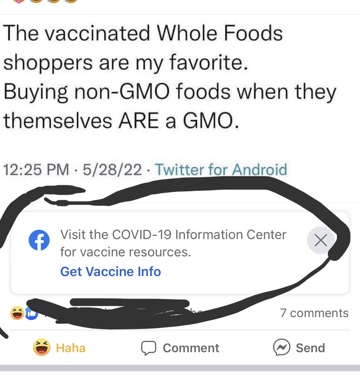 mckeg_r's tweet photo. COVID isn’t mentioned—#FacebookKnows https://t.co/4Mz2P58Jm2