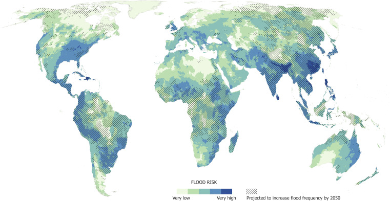 WWFRiskFilter's tweet photo. River floods are already the most damaging disaster type globally, with risk projected to rise in much of the world due to #climatechange, development in flood-prone areas, and/or deteriorating infrastructure. https://t.co/Nqv3K1cxCf