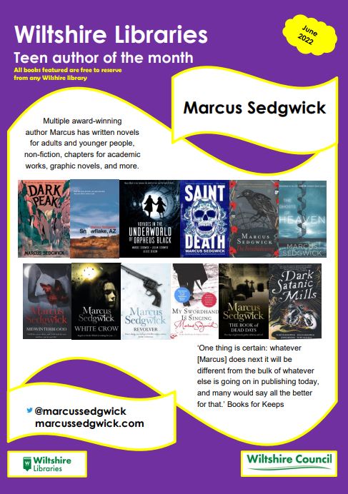WiltsLibraries's tweet photo. #WYOR Wiltshire Year of Reading @marcussedgwick https://t.co/ZNMtr59MLY
