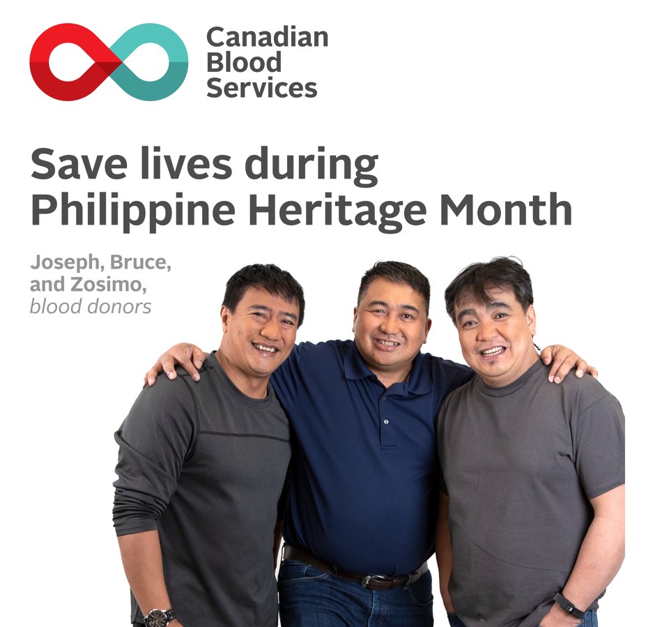 FilipinoJournal's tweet photo. Sometimes it takes more than one generous donor to help save a life. Encourage your friends and family to donate blood with you this month for Philippine Heritage Month! Book your appointment at https://t.co/qJPWq9WQuZ.
#FilipinoHeritageMonth #Ad #sponsored https://t.co/miVRQ0EWo8