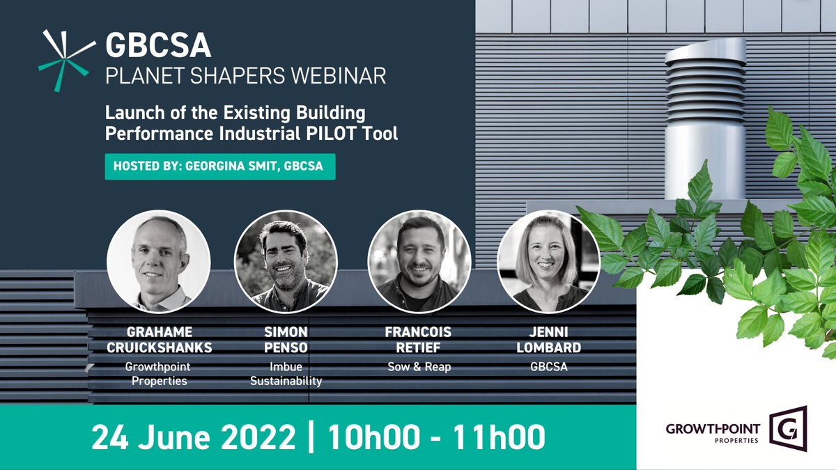 Join our next #PlanetShapers event for the launch of the EBP Industrial PILOT tool with <a href="/growthpoint/">Growthpoint</a>. We will share the main objectives of the tool customisation and unpack some of the adaptions. The webinar is FREE to attend, register now. ow.ly/i4VT50Jrk0J #greenbuilding