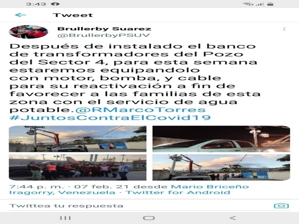 RaizaMileyda's tweet photo. @Hidrocentro2011 @CorpoelecCarabo Aquí en el Sector 4 de Caña d Azúcar el Alcalde @BrullerbyPSUV prometió en su primera gestión la activación del Pozo de Agua Doña Menca, ya está en su 2do mandato y el pozo sigue inoperativo y la comunidad sigue padeciendo la falta del vital líquido @NicolasMaduro @MinAguasVen https://t.co/Tpz39zgZaz