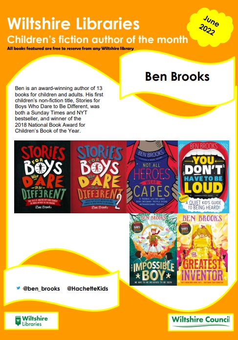 WiltsLibraries's tweet photo. #WYOR Wiltshire Year of Reading @ben_brooks https://t.co/8wRsTGqkcj