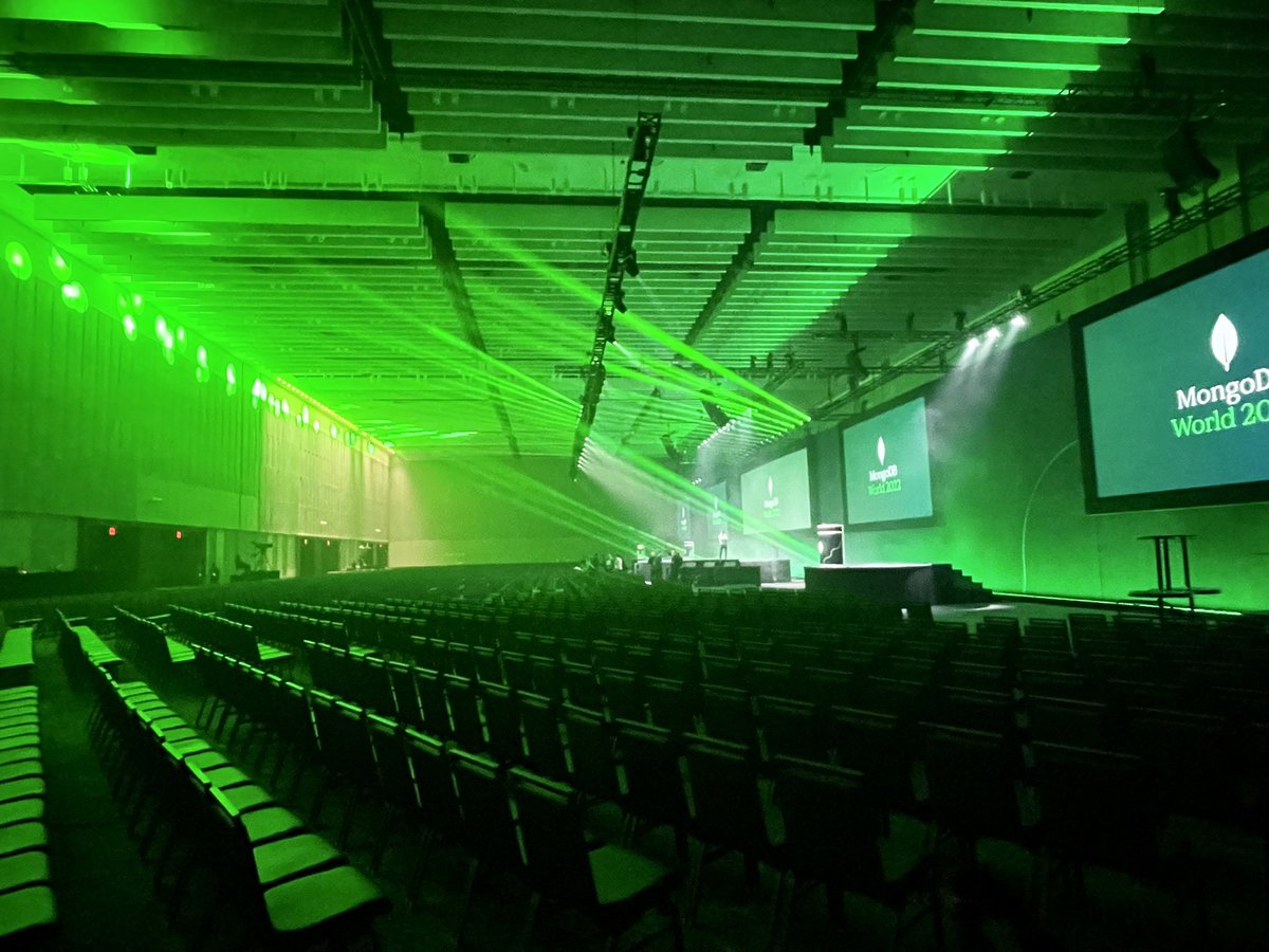 Super pumped for our largest MongoDB World conference ever starting today in NYC. #MDBW22