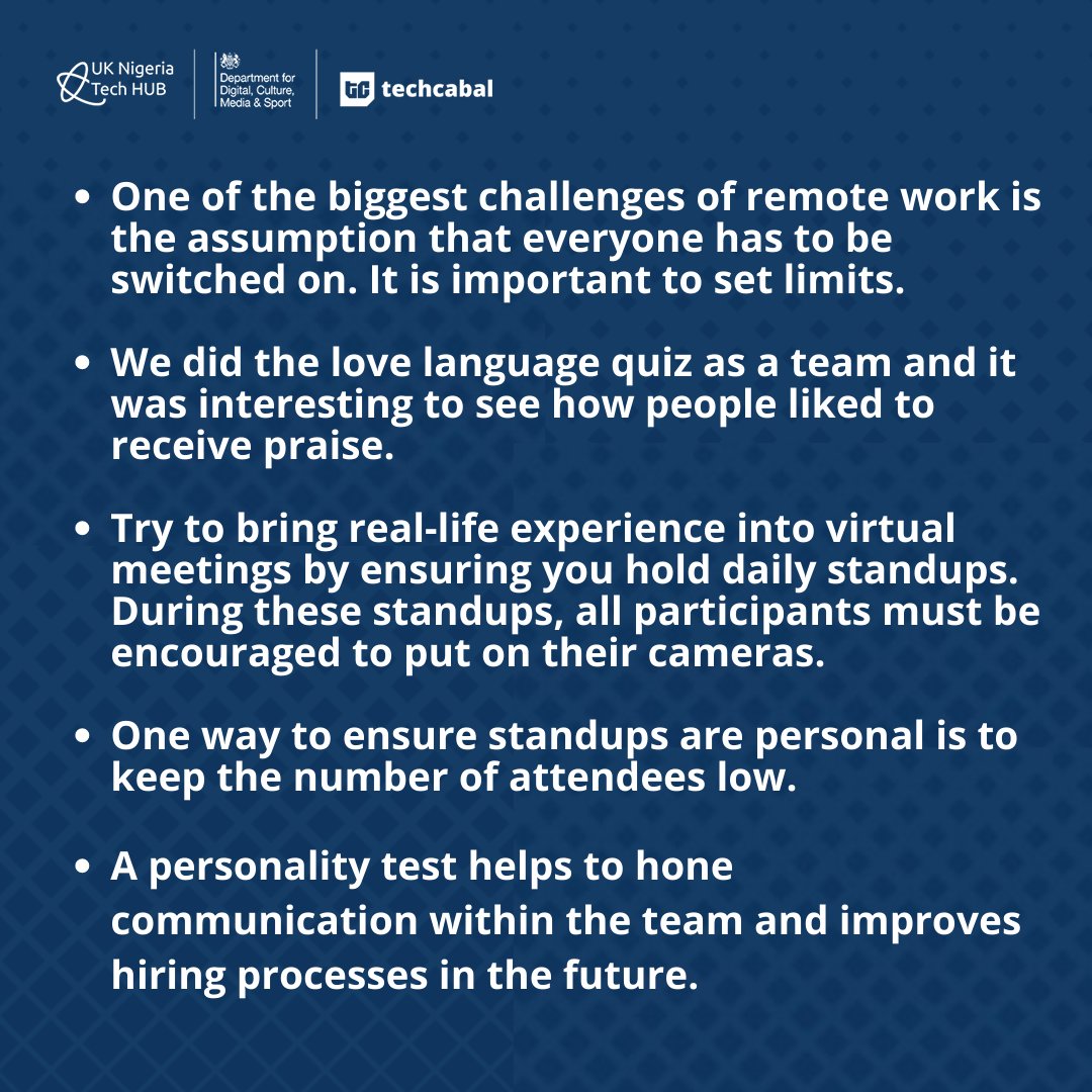 TechCabal's tweet photo. Earlier in the year, we had a conversation with @cyphercoders' CEO, Elizabeth Tweedale (@nottinghillmmmy) on #BuildingFromGroundUp.
She shared many valuable tips for effectively motivating employees.
Here are a few of them. https://t.co/2tRJrppJMH