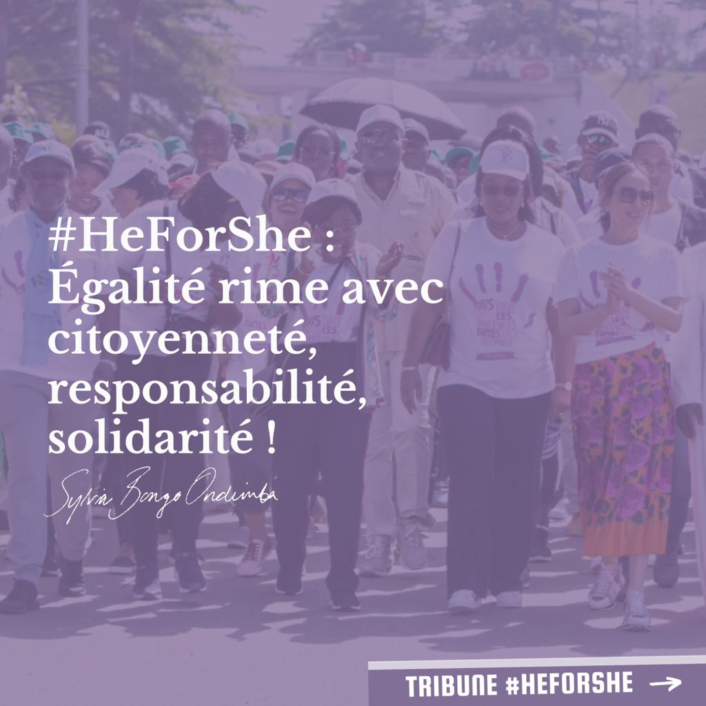 Sylviabongo's tweet photo. La campagne #HeForSheGabon a touché à sa fin mais notre marche vers l’égalité se poursuit.
Merci Messieurs d’avoir rejoint le mouvement. 
Vous êtes nos meilleurs Ambassadeurs.
#PourElles, pour le #Gabon, pour l’humanité et pour la liberté.
➡️ Ma tribune dans l’@UNION_Gabon ⬇️ https://t.co/a574X7QyvI