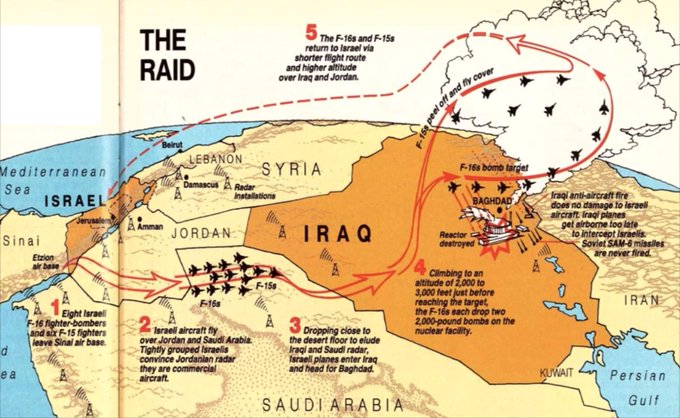 Operation Opera, the Israeli attack on Iraqi nuclear plant in Baghdad.