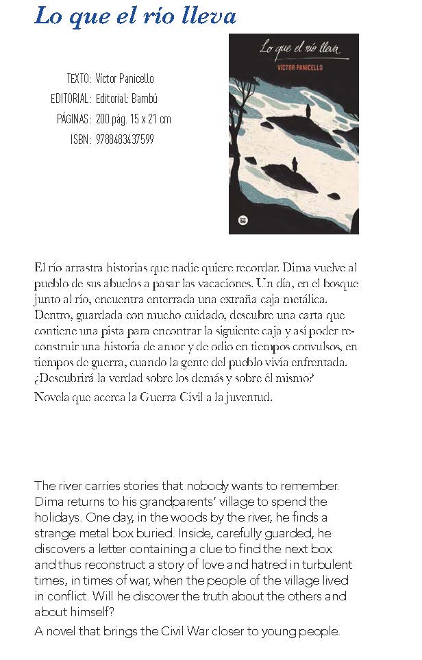 vpanicello's tweet photo. Muy contento que mi libro “Lo que el río lleva” de @EditorialCasals forme parte de la selección de OEPLI (Organización Española para el Libro Infantil y Juvenil) de los mejores de 2021 en literatura infantil y juvenil https://t.co/ieleVhz3vM
