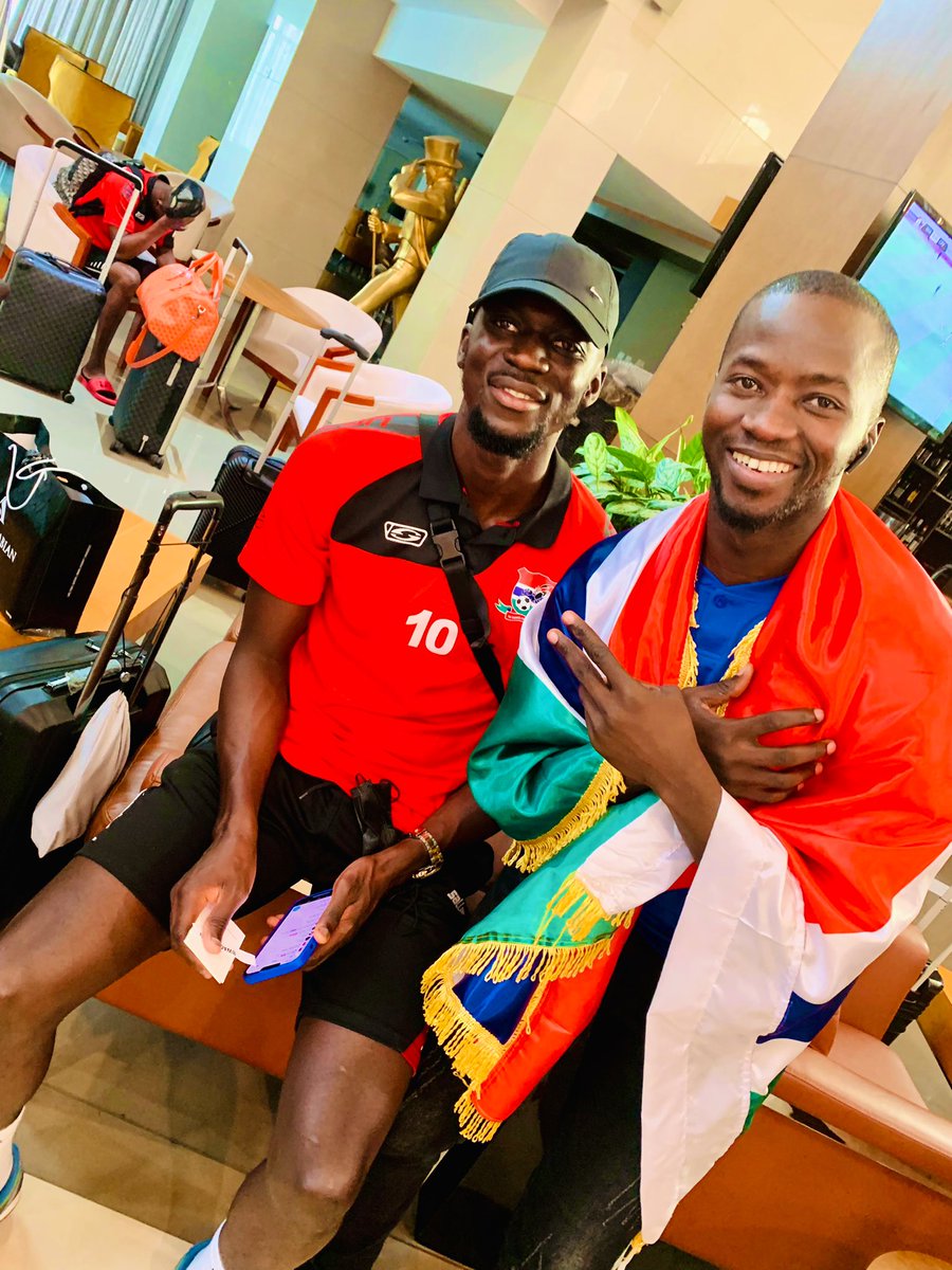 Sibis87's tweet photo. The Gambia 🇬🇲 National Team in Congo Brazzaville on there arrivals https://t.co/iCGvLg5uxo