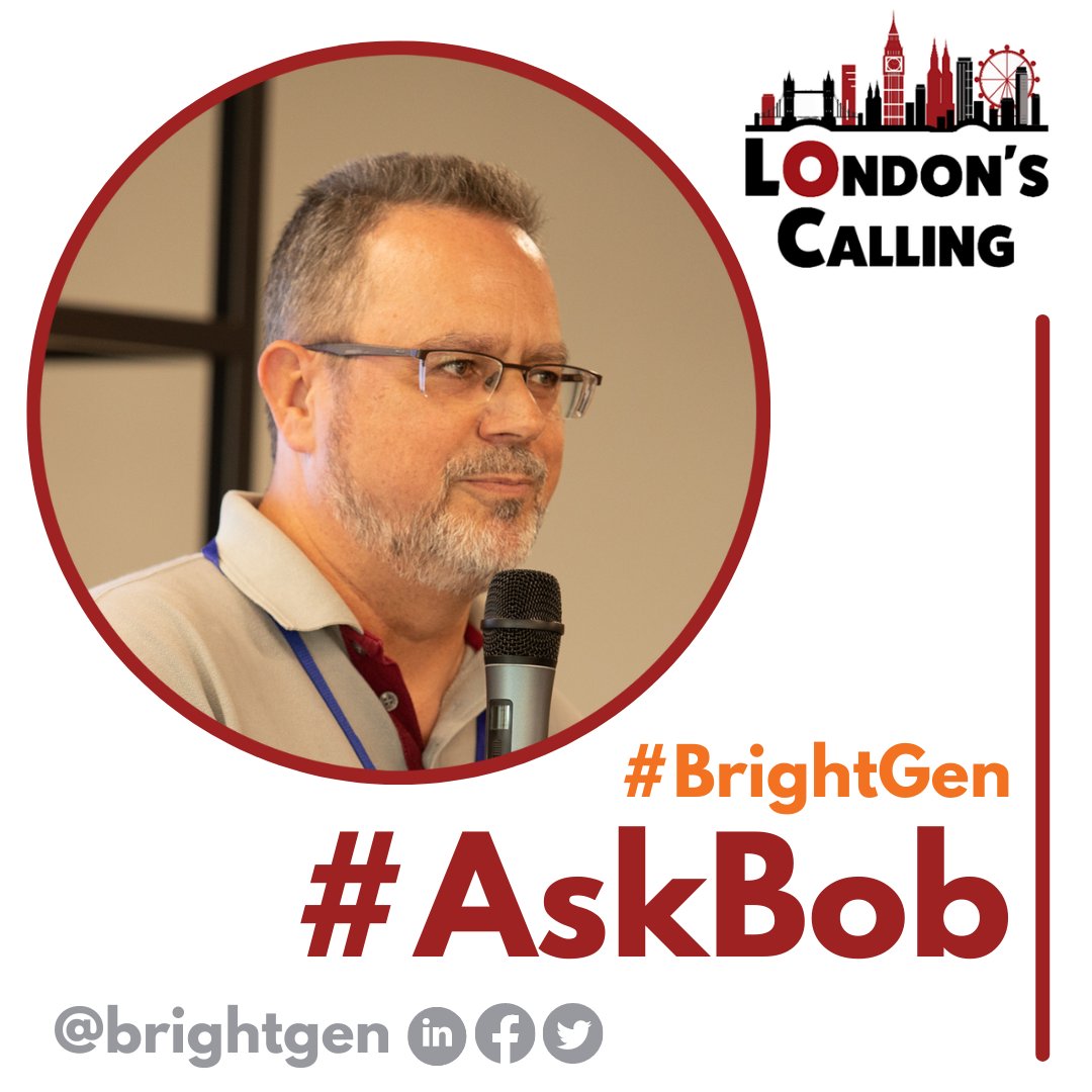 BrightGen's tweet photo. Can’t make it to @LDNsCall this year? Not to worry! Here is the next best thing you can do - #AskBob! Get your Salesforce related questions in now for a chance to get them answered by @bob_buzzard himself. Use the hashtags #AskBob and #BrightGen - and you’re in! https://t.co/TZahLykxe0