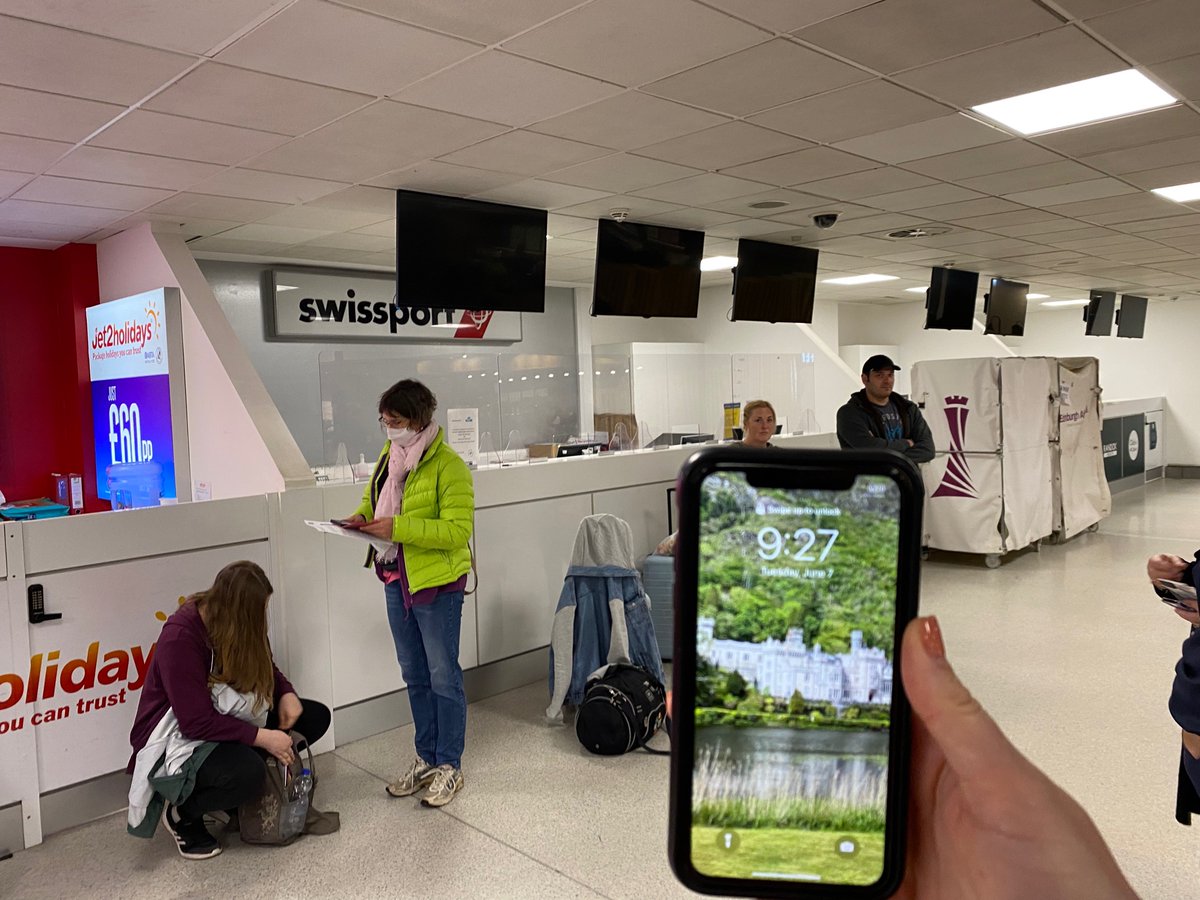 larkinmorgan's tweet photo. @AerLingus @EDI_Airport. Been missing a bag since May 30th. They don’t seem to care in Scotland. We won’t be coming back. We saw rooms full of bags and there are another 1000 bags we couldn’t get access to.  Stay away if you can. https://t.co/aCIfGiyLlm