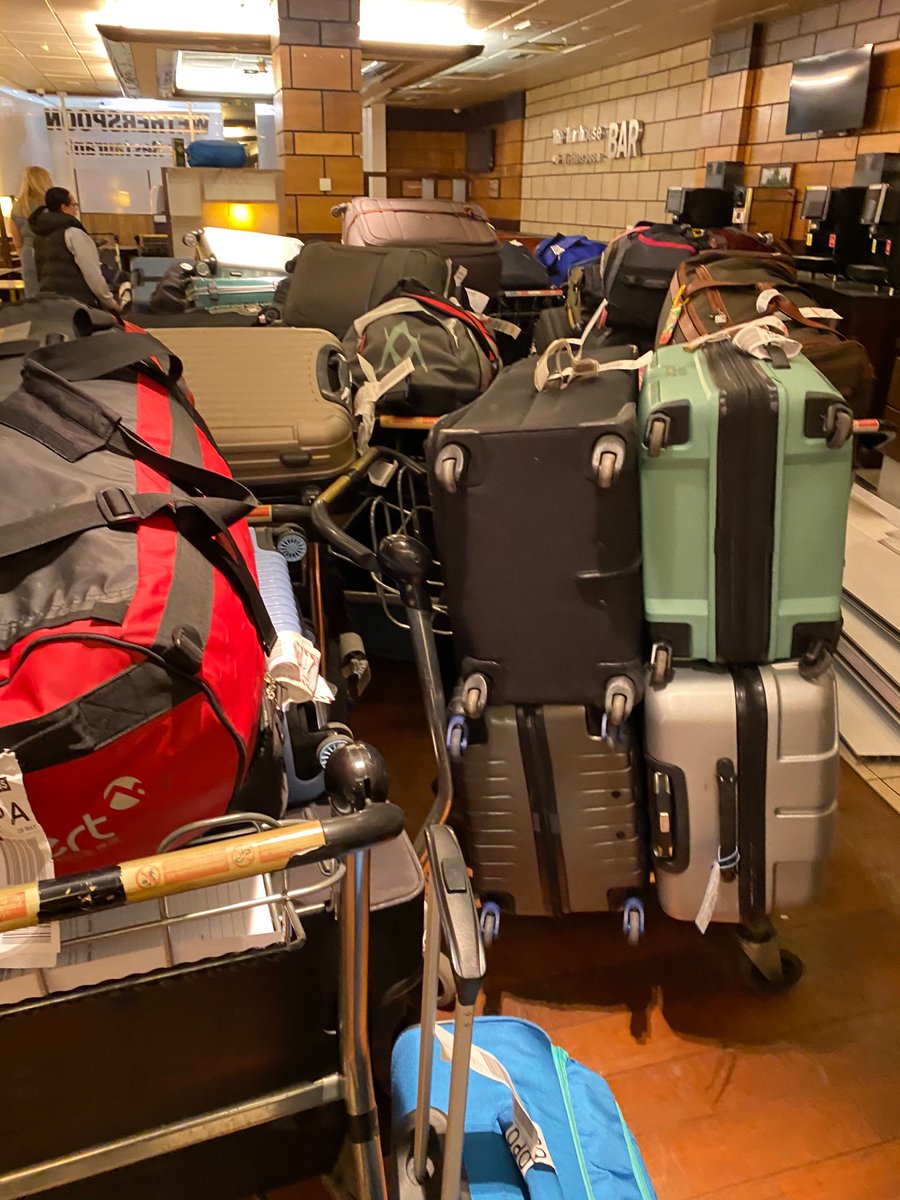 larkinmorgan's tweet photo. @AerLingus @EDI_Airport. Been missing a bag since May 30th. They don’t seem to care in Scotland. We won’t be coming back. We saw rooms full of bags and there are another 1000 bags we couldn’t get access to.  Stay away if you can. https://t.co/aCIfGiyLlm