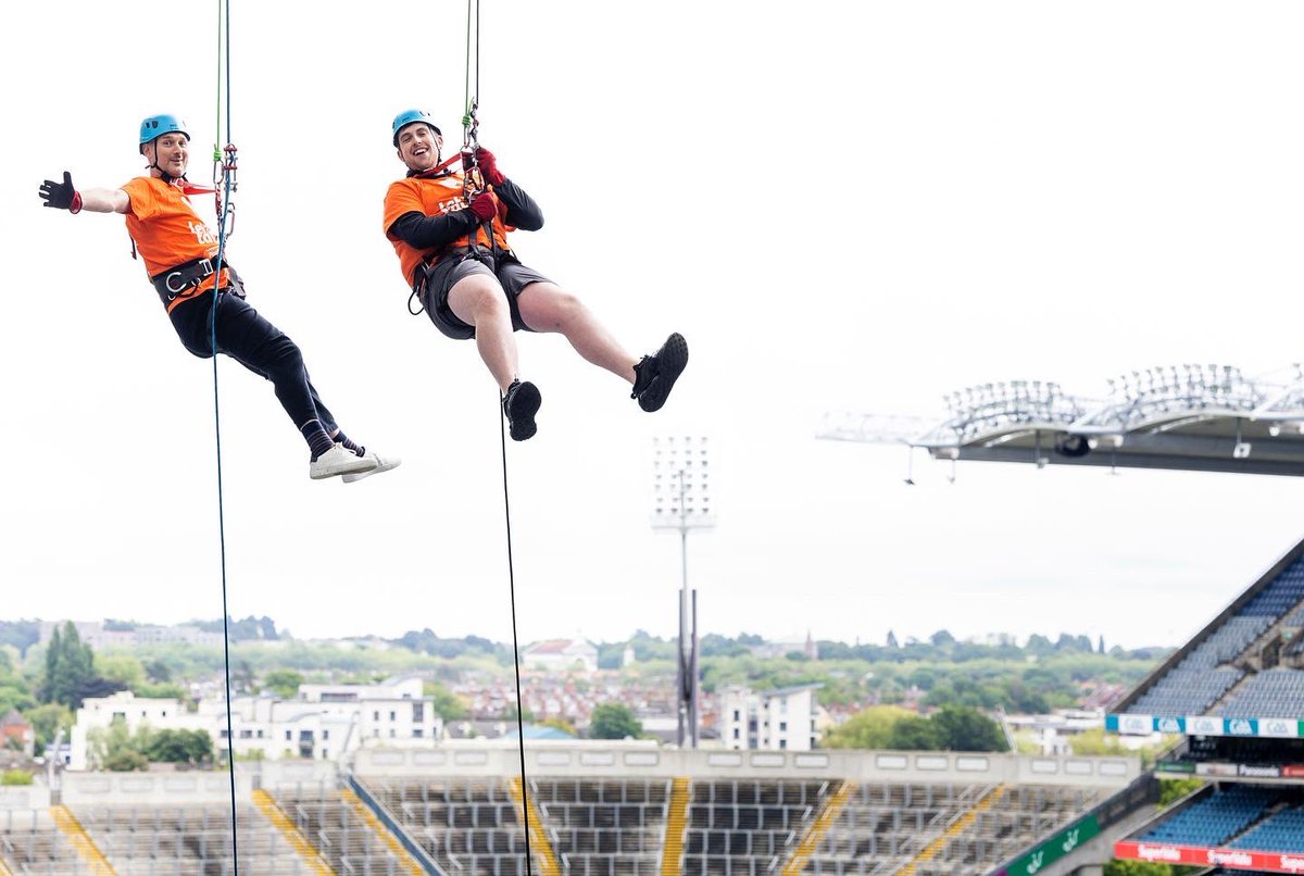 darren_conway's tweet photo. Abseiling 150ft from the top of Croke Park in aid of @Letsgettalking_ 

A whopping €23,266 has been raised so far! every €30 raised will cover the cost of a counselling session for someone in the community across their centres in Ireland. https://t.co/t2SYvTxaSD