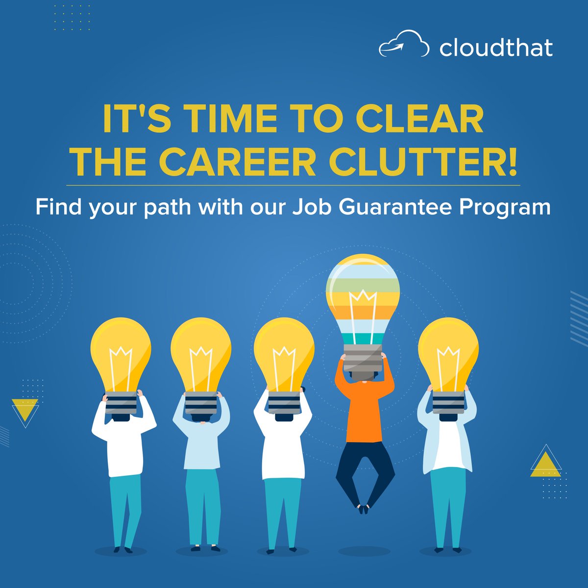 cloudthat's tweet photo. In 6 months, your whole career can transform into a dream come true.

Know more about our Job Guarantee Program here - https://t.co/fR5nRQgq7d

#Career #jobguarantee #Job #Tech #moneyback #Technology #Cloud #CloudComuting https://t.co/auKXVBjRSF