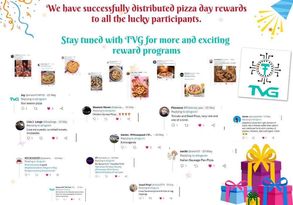 tvgcoin's tweet photo. The rewards has been distributed to the lucky winners 🎉

Winners update us in the comment section below 👇 😌

#Pizaday #Airdrop #giveaway #Giveaways #AirdropCrypto #competition #tvgcoin https://t.co/PRbnu6wudz