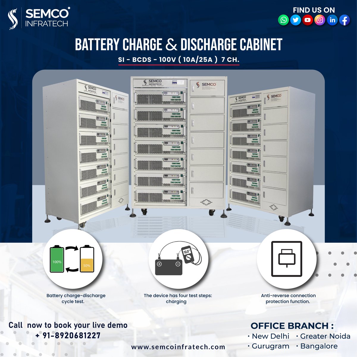 semcoinfratech's tweet photo. READY STOCK AVAILABLE !!!
Wide Range of Semco Battery Charge &amp; Discharge Cabinet Are Available,
Call now to book your live demo: +91 8920681227
Website - https://t.co/xcc3X7sjZn
#semcoinfratech #lithiumbattery #celltester #cellmachines #greenenergy #electricvehicle #solutions https://t.co/CDIPw1hYqu