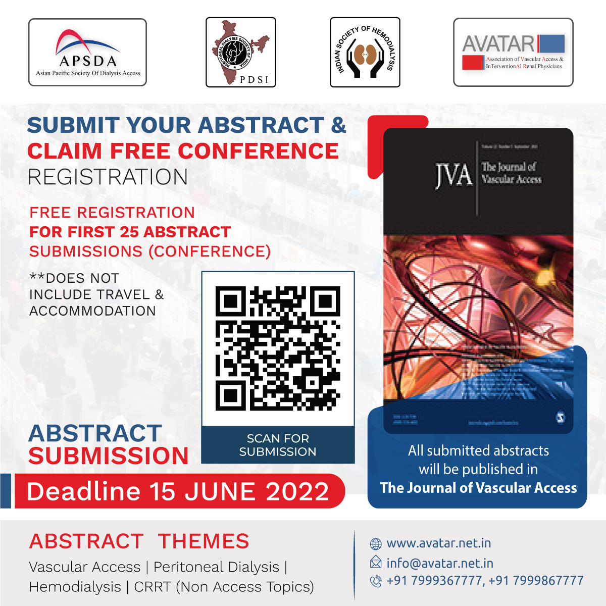AVATAROrg's tweet photo. Nephrology Semi Week (NSW 2022)
#NSW2022 #AVATAR2022 #APSDA #PDSI #ISHD
The abstract submission process is open for Peritoneal Dialysis, Hemodialysis & Vascular Access Abstracts categories.
Submit Today: https://t.co/2yDpK3encf
#event #conference #nephrology #nephrologist https://t.co/jFQAjc2pxE