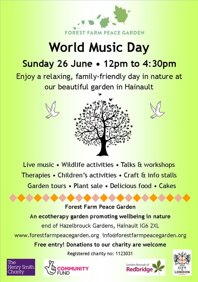 Connect with the community! Join us for World Music Day on Sunday 26 June at our ecotherapy garden in Hainault <a href="/DoMoreRed/">Vision Redbridge Culture & Leisure</a>