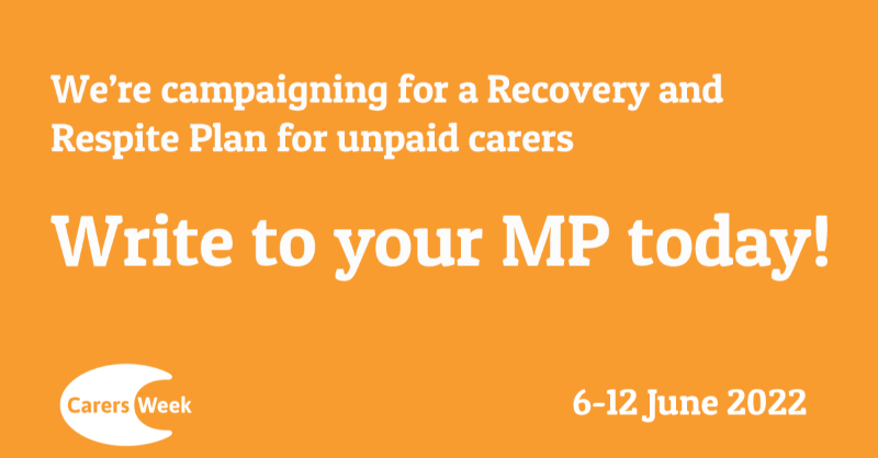 mndassoc's tweet photo. The @GOVUK must provide more support to unpaid carers so they can care safely and well.

That’s why we're supporting @CarersWeek and backing the call for a Recovery and Respite Plan for Unpaid Carers.

Click below to write to your MP today! #CarersWeek