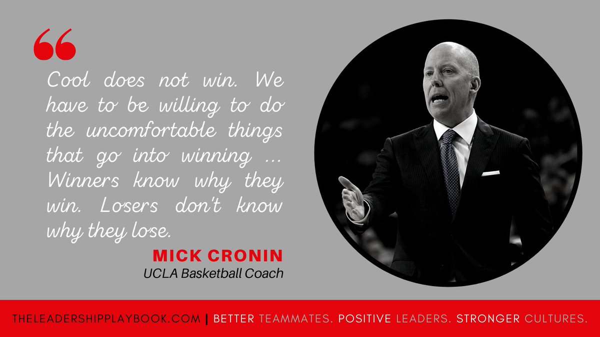 CoachBechler's tweet image. "Cool does not win. We have to be willing to do the uncomfortable things that go into winning. Winners know why they win. Losers don't know why they lose" (Mick Cronin)